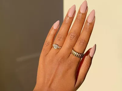 mauve russian almond nails